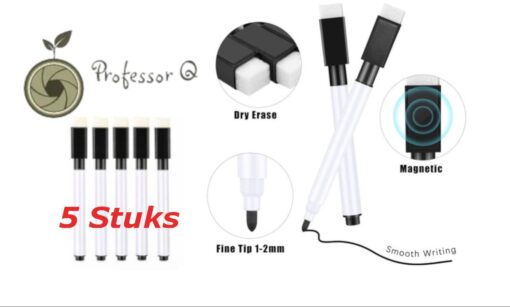 Professor Q Whiteboardmarkers – zwart – 5 stuks