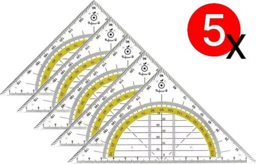 Professor Q Geodriehoek – 14 cm – 5 stuks