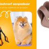 Professor Q Gebogen trimschaar voor honden – met brons etui – oranje/zwart