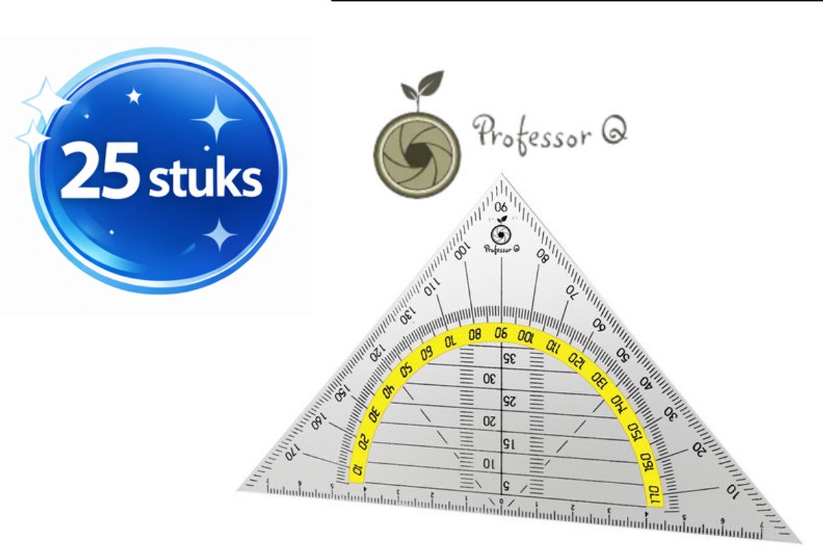 Professor Q Geodriehoek – 14 cm – 25 stuks