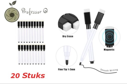 Professor Q Whiteboardmarkers – zwart – 20 stuks