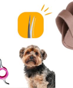 Professor Q Trimschaar voor honden, omhoog gebogen – met brons etui – 7,5 inch – roze