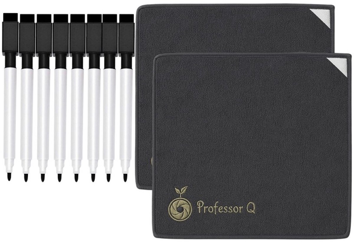 Professor Q Magnetische whiteboardwisser – zwart – 2 stuks