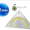 Professor Q Geodriehoek – 14 cm – 12 stuks