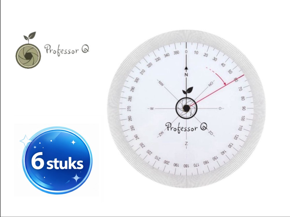 Professor Q Koershoekmeter 360° – 126 mm – 6 stuks