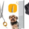 Professor Q Trimschaar voor honden, omhoog gebogen – met zwart etui – anti-klitkam – 7,5 inch – oranje