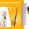 Professor Q Trimschaar voor honden, omlaag gebogen – met brons etui – anti-klitkam – goud/zwart