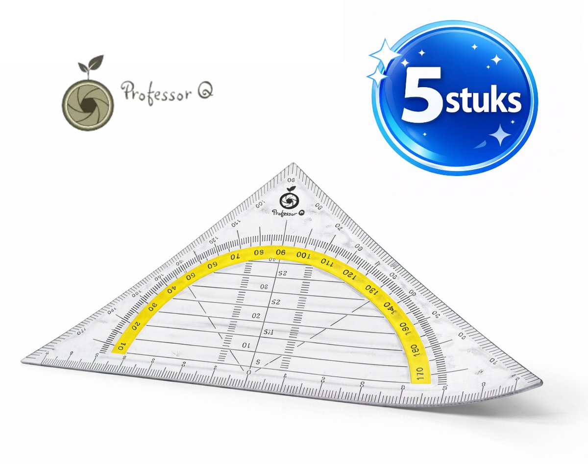 Professor Q Flexibele geodriehoek – 16 cm – 5 stuks