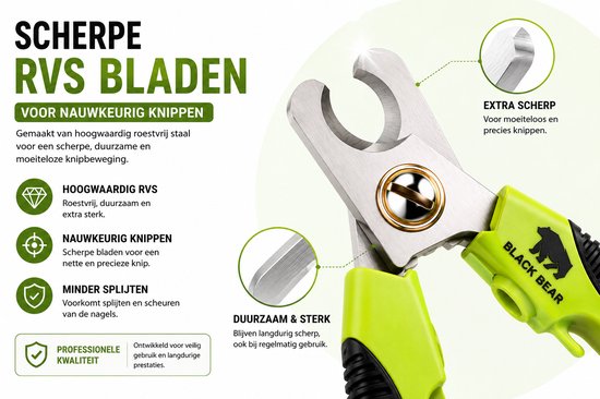 BlackBear Nagelknipper voor huisdieren – groen - detailfoto 2