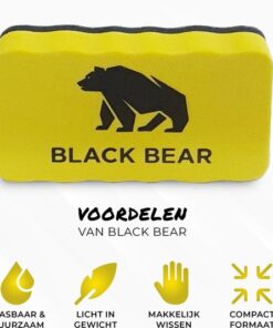BlackBear Magnetische whiteboardwisser – geel – 4 stuks - detailfoto 3