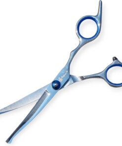 Professor Q Trimschaar voor honden, omhoog gebogen – rechtshandig – 18 cm – blauw - detailfoto 2