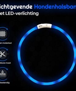 Professor Q LED-halsband voor honden – L – 65 cm – blauw - detailfoto 3