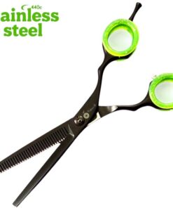 Professor Q Effileerschaar – met brons etui – 16,5 cm – zwart/groen - detailfoto 3