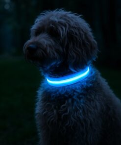 Professor Q Nylon LED-halsband voor honden – S – 34–41 cm – blauw - detailfoto 3