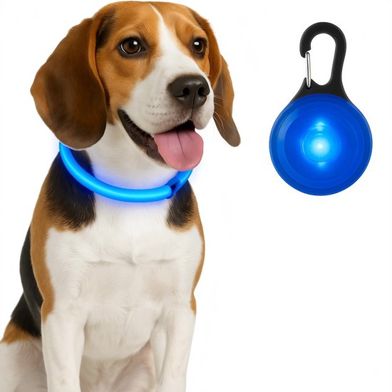 Professor Q LED-halsband voor honden – met lampje blauw – S – blauw - detailfoto 2