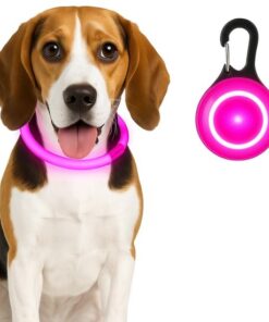 Professor Q LED-halsband voor honden – L – 65 cm – roze - detailfoto 2