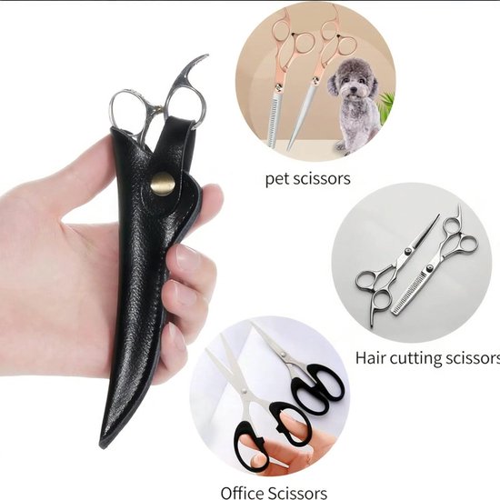Professor Q Effileerschaar voor haar – met hoes – 18 cm – zilver - detailfoto 2