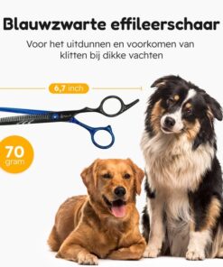 Professor Q Effileerschaar voor haar – met etui – rechtshandig – zwart/blauw - detailfoto 2