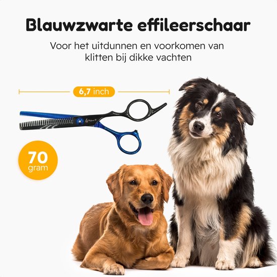 Professor Q Effileerschaar voor haar – met etui – rechtshandig – zwart/blauw - detailfoto 2