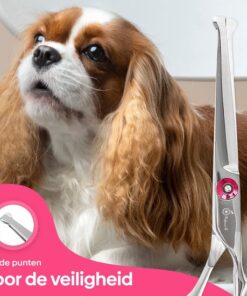 Professor Q Contourschaar voor honden – met etui – roze - detailfoto 2