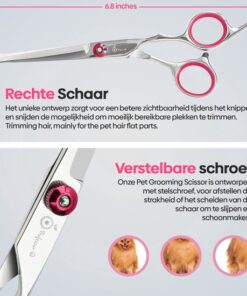 Professor Q Contourschaar voor honden – met etui – roze - detailfoto 3