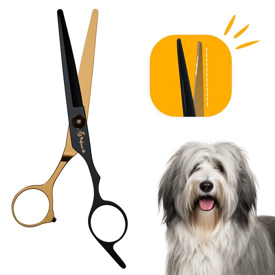 Professor Q Contourschaar voor honden – met zwart etui – zwart/goud - detailfoto 3
