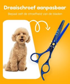 Professor Q Effileerschaar – met zwart etui – rechtshandig – blauw - detailfoto 2
