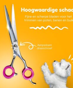 Professor Q Trimschaar voor honden, omhoog gebogen – met brons etui – 7,5 inch – roze - detailfoto 3