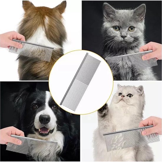 Professor Q Trimschaar voor honden, omhoog gebogen – met zwart etui – anti-klitkam – zwart/goud - detailfoto 3