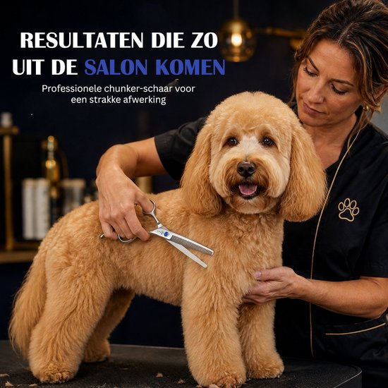 Professor Q Effileerschaar voor honden – J2-staal – 19 cm – zilver - detailfoto 2