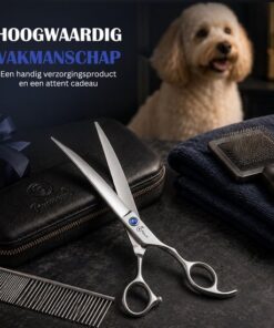 Professor Q Gebogen trimschaar voor honden – J2-staal – 8 inch - detailfoto 3