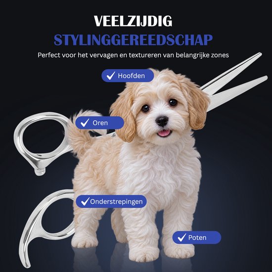 Professor Q Rechte trimschaar voor honden – J2-staal – 8 inch - detailfoto 3