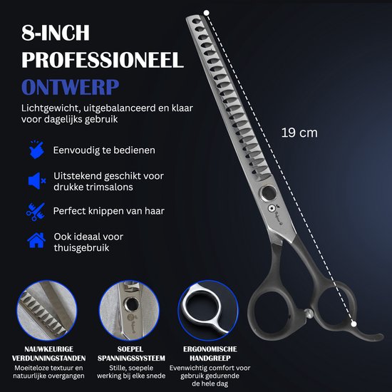 Professor Q Chunkerschaar voor honden – J2-staal – 8 inch - detailfoto 3