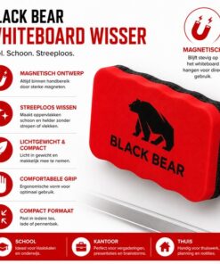 BlackBear Magnetische whiteboardwisser – rood - detailfoto 3