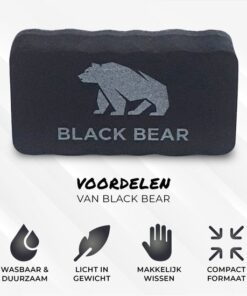 BlackBear Magnetische whiteboardwisser – zwart – 3 stuks - detailfoto 3