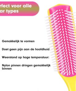 Professor Q Stylingborstel – 9 rijen – large – roze - detailfoto 3