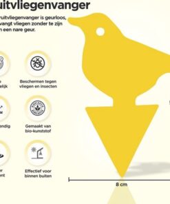 Professor Q Gele vangplaten voor planten – geel – 25 stuks – vogelvorm - detailfoto 3