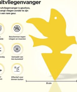 Professor Q Gele vangplaten voor planten – geel – 25 stuks – duiven – met ophangdraad - detailfoto 3