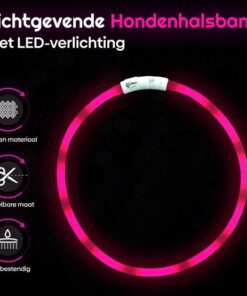 Professor Q LED-halsband voor honden – L – 100 poepzakjes – roze - detailfoto 3