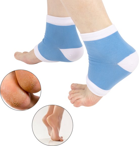 Professor Q Hielsokken met gelpad – blauw - wit – 1 paar - detailfoto 3