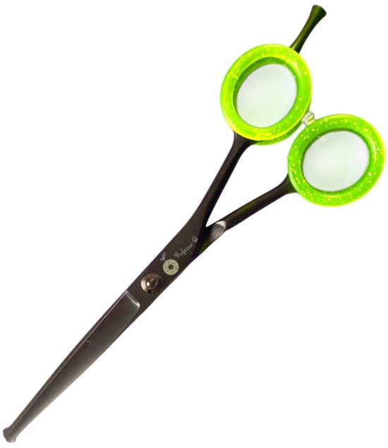 Professor Q Trimschaar voor honden – met zwart etui – 14 cm – zwart/groen - detailfoto 3