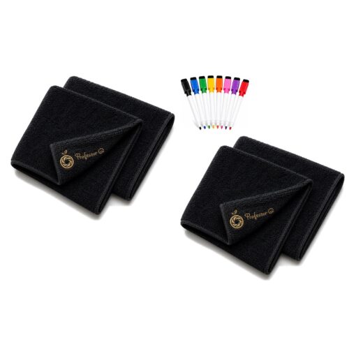 BlackBear & Professor Q Whiteboard Accessoireset - 8 Kleurenmarkers - 4 Magnetische Doeken