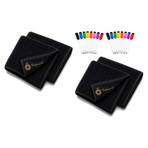 BlackBear & Professor Q Whiteboard Accessoireset - 16 Kleurenmarkers - 4 Magnetische Doeken