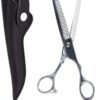 Professor Q Effileerschaar voor haar – met hoes – 18 cm – zilver